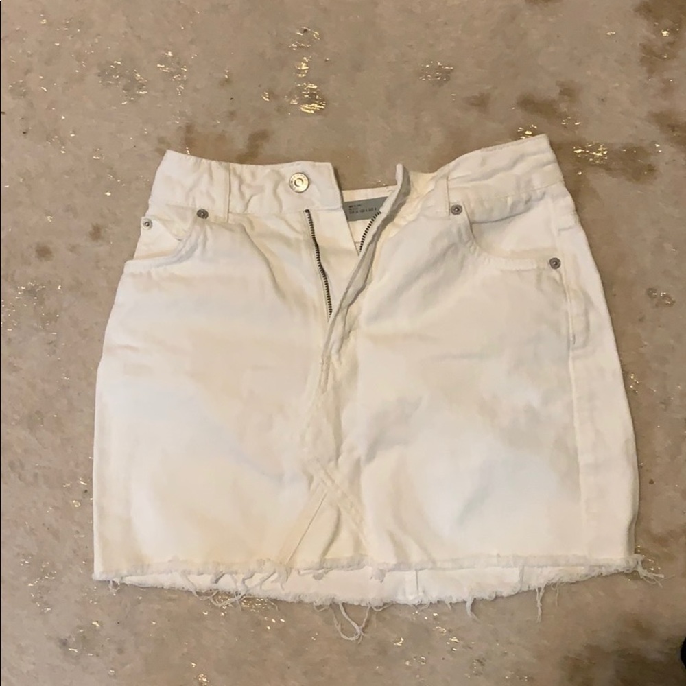 White jean skirt